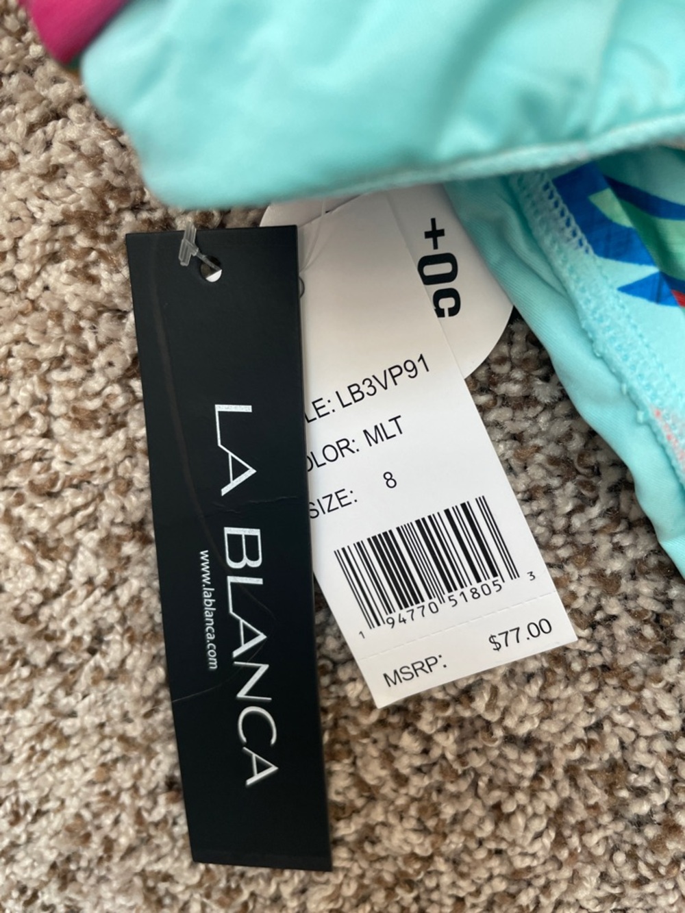 LA BLANCA BREEZY BEAUTY TWIST BANDEAU TANKINI RUFFLED HEM SKIRT SET - Picture 9 of 9